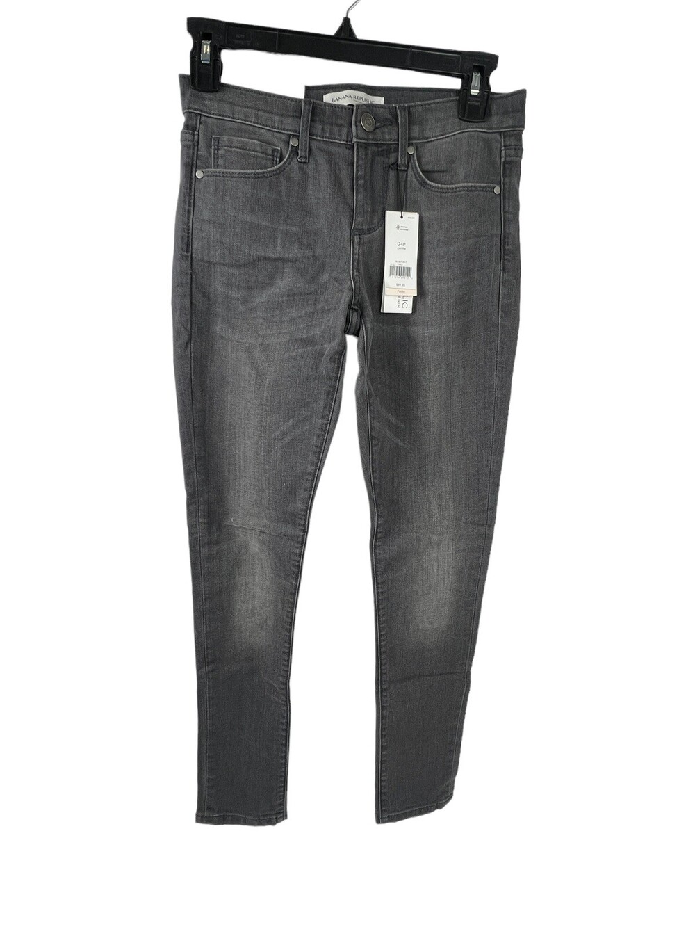 Women Banana Republic Premium Gray Denim Skinny Sz 24P Petite NWT